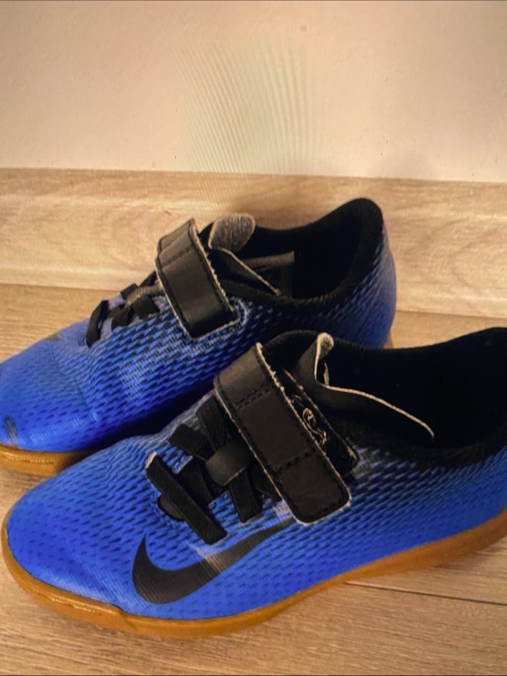 Nike Kids Blue and Black Indoor Soccer Sneakers